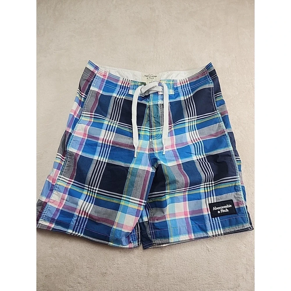 Abercrombie & Fitch Men's‎ XL Plaid  Board Swim Shorts 9 Inch Inseam